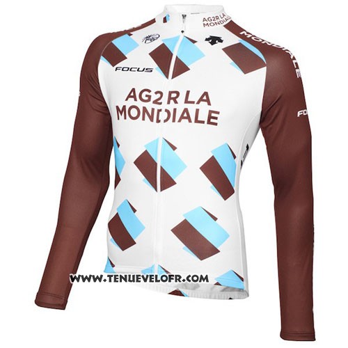 2015 Maillot Ciclismo Ag2r La Mondiale Marron Manches Longues et Cuissard